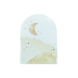  Arch-shaped greeting card with gold foil moon and stars design, suitable for condolence messages.