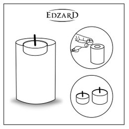 Set of 3 permanent candles Cornelius (Ø 6cm, heights 6/8/10 cm) black, tealight holder heat-resistant 90°