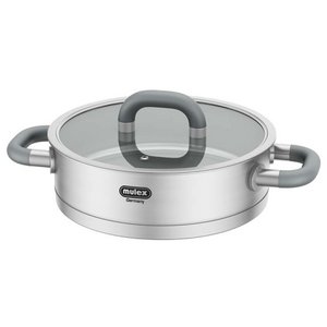 LUGANO Edelstahl Servier Pfanne 24 cm