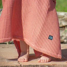 Brandy roze honingraat babybadponcho