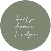 Muurcirkel durf dromen olijfgroen