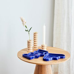 Vassoio Wave in ceramica - Rettangolo blu