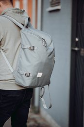 Grijs ♻️ Luiertas van gerecycled polyester