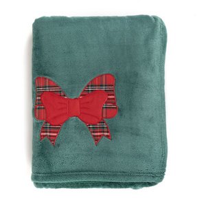 KERST - DEKEN 130X160 GROENE STRIK HH303237