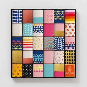 "Pretty patterns" set - 72% or milk dark chocolate 35%