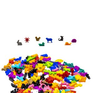 Tiere der Wiese Meeple Figurenset 8-teilig | GEMISCHTE VERSCHIEDENE FARBEN – Brettspiel-Upgrade-Spielteile, DnD-Zubehör-Token