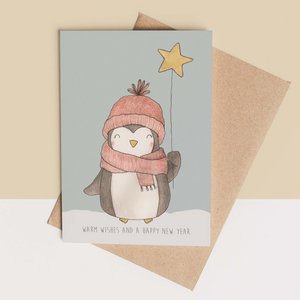 card + envelope - penguin