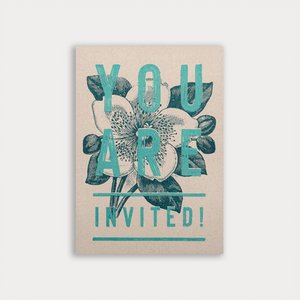 Postkarte / Typo / You are invited! / Risographie