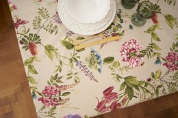 Mantel rectangular, mezcla de poli-comitton, impreso | Botánico