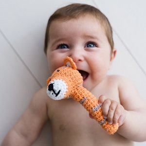 Tiger crochet rattle