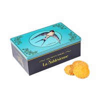 Pure salted butter shortbread cookies with caramel chips - "Hirondelle" metal box 250g