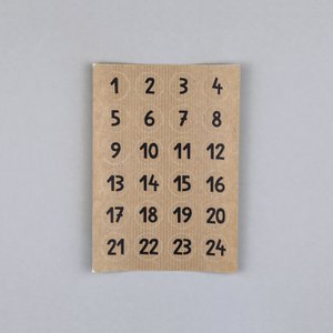 Advent stickers on kraft paper 24 numbers Amelie