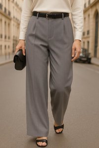 Large gray and high gray waist nizzy pants