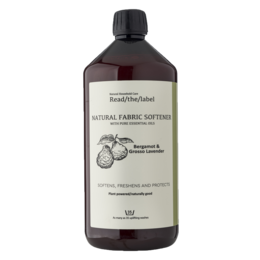 Natural fabric softener with bergamot and lavender scents, 1000ml bottle.