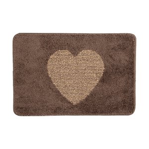 Badmat 58x38x1 cm Bruin Polyester Hart