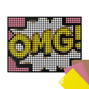 Pixel art set met lijmstippen - OMG 30x40 cm