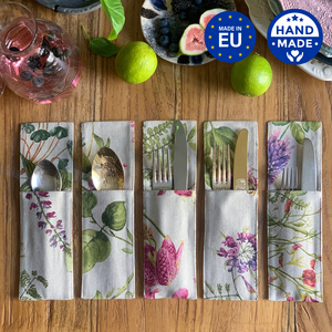 Besteckhalter, Poly-Baumwollmischung, bedruckt | Botanico