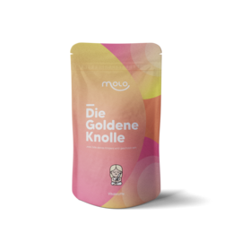Dietary supplement in a pouch with colorful packaging. Contains golden krill oil.