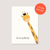 Postcard natural cardboard - "Giraffe - You are great"