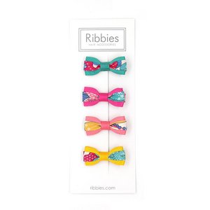 Set mit 4 Liberty Bows - Mauvey Turquoise Pink und Gelb