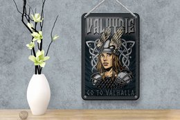 Tin sign saying 12x18cm Valkyrie go to Valhalla Viking decoration
