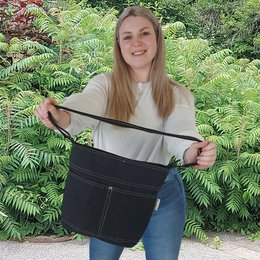 Domelo gewaxte canvas schoudertas voor dames. Waterafstotende hobo-tas. Veganistische buideltas. Dames/meisjes schoudertas met verstelbaar hengsel. Lichtgewicht grote stoffen tas met ritssluiting.