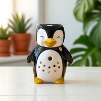 Burnt-Parfum-Pinguin in handgemaltem Keramik-Diffuser-ätherischen Ölen, Parfüm oder Wachs-12,5 cm-Kooner-Winteratmosphären-Ursprung-Wohlbefinden