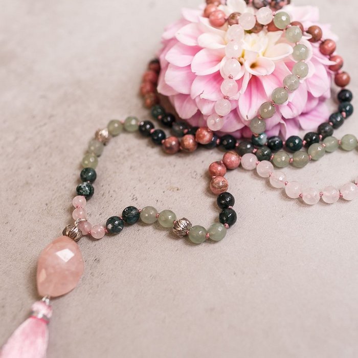 Loving Heart Gemstone Mala
