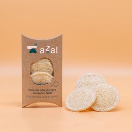 Set of 3 natural luffa exfoliating facial discs. Made from luffa sponge, a natural exfoliating material. Gentle and effective for cleansing and removing dead skin cells.