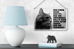 Tin sign saying 18x12cm dog heavens to hangover ignores decoration