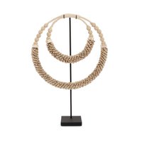 De dubbele schelpketting op standaard - naturel