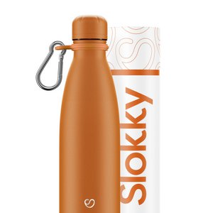Slokky Matte Orange Bottle, Lid & Carabiner - 500ml