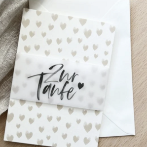 Zur Taufe - Klappkarte mit Umschlag und Banderole