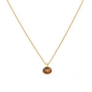 Gouden ketting gemstone tigereye