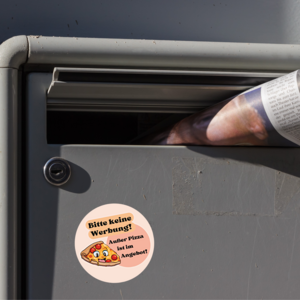 Sticker | Mailbox sticker - no advertising - except pizza is on offer!