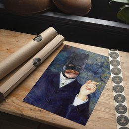 Vintage Batman Painting Altered Art Print