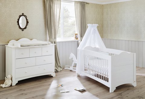 Starter set 'Pino' wide
2 parts: cot bed, wide changing unit