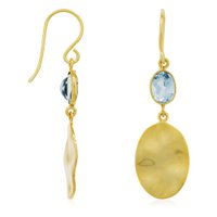 Gold earrings adorned with topaz