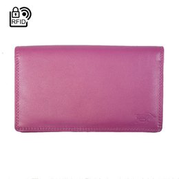 Billetero Mujer RFID En Piel De Vaqueta - Billetero Mujer Grande Antidesnatado Con Doble Solapa
