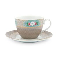 Cup & Saucer Blushing Birds Khaki 280ml