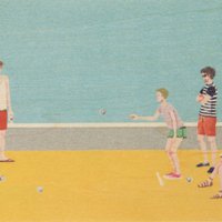 wooden postcard france petanque