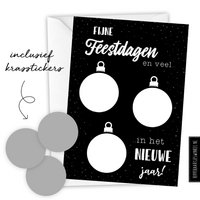 Weihnachtskarte Rubbelkarte DIY inklusive Umschlag - Schwarz/Silber