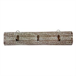 Appendiabiti a 3 ganci in legno intagliato.