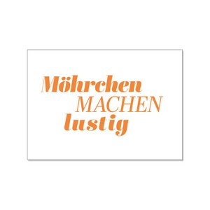 Postkarte quer, Möhrchen machen lustig