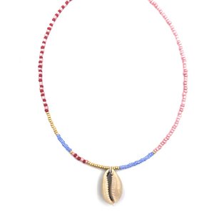 One shell necklace pink multi