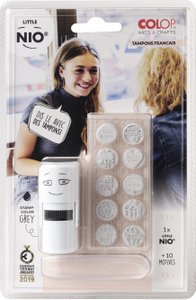 SELF-INKING STAMP * 10 DESIGNS INTERCHANGEABLES LITTLE NIO OCCASIONS