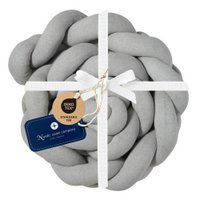 Grey braided bed bumper knitted