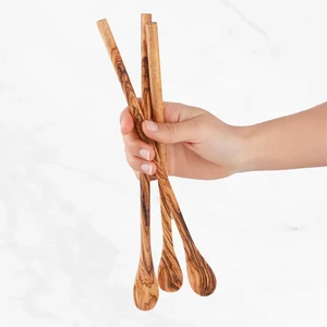 Set mit 6 Löffeln aus Olivenholz | Handgefertigtes Küchenutensilien-Set