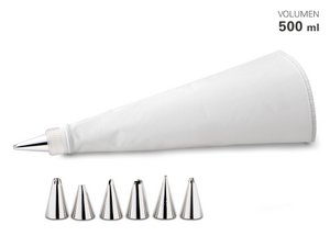 Spuitzakset incl. 6 spuitmonden van RVS