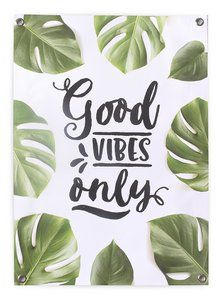 Gartenposter Text Botanical Tropical 50x70 // Zitat Good Vibes Only Leaves